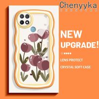 เคส Chenyyka สำหรับ OPPO A15 A15s A35 4G เคสโชคดีสีกุหลาบสีสันสดใสมาการองคลื่นเคสมือถือกันกระแทกแบบใสนิ่มเคสโปร่งใสลายกล้องถ่ายรูปสร้างสรรค์ซิลิกาเจลฝาครอบป้องกัน