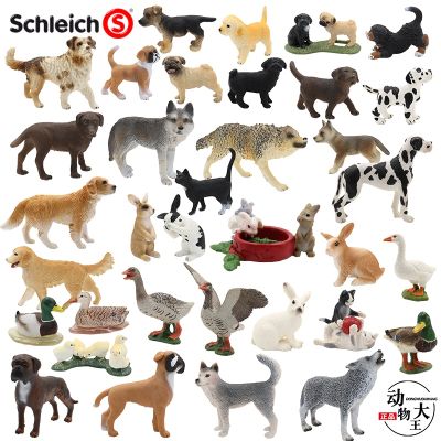 Sile Schleich solid simulation animal model toy child gift duck goose dog cat Dalmatian dog cute pet cat