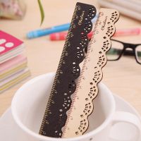 【CW】 10 pcs/lot retro lace engraving wooden ruler waves 15cm Rulers Student Stationery Gifts School Office Supplies