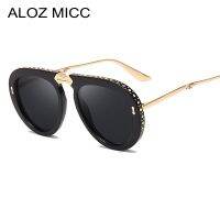 {Paopao glasses}ALOZ MICC 2021ใหม่ผู้หญิงพับกรอบนักบินแว่นกันแดดสำหรับผู้หญิงยี่ห้อ Designe หรูหรา R Hinestone อาทิตย์แว่นตาหญิง Shade Q109