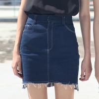 MYLAR - BETTY HIGH WAISTED SKIRT สี dark blue กระโปรงยีนส์เอวสูง ทรงตรง มีกระเป๋าหน้าหลัง