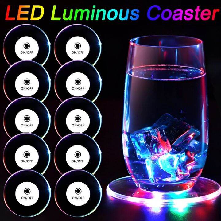 40pcs-led-luminous-coaster-holder-mug-stand-light-bar-mat-table-placemat-party-drink-glass-creative-pad-round-home-decor-kitchen