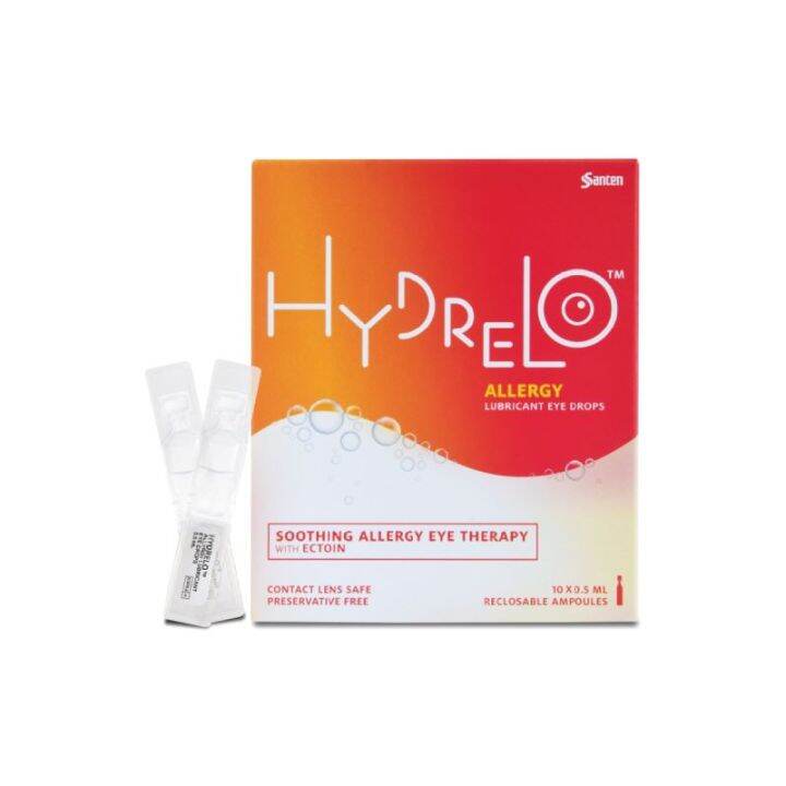 Hydrelo Allergy Lubricant Eye Drops 10 x 0.5ml Reclosable Ampoules *Short Expiry PROMO Exp 05/