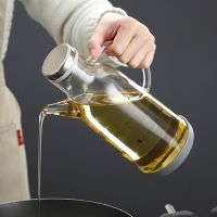 Onlycook With Spout Glass Oil Pot Olive Kitchen Oil Tank Pot Sauce Vinegar No Drip Oil Storage Container Kitchen Cooking Bottle