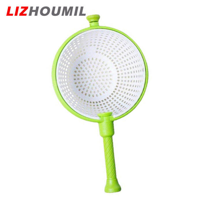 lizhoumil-เครื่องคลุกสลัดทำครัวพร้อมที่จับกันลื่นกระชอนหมุนได้360องศาสำหรับผักผลไม้