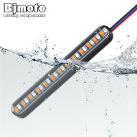 LED Turn Signals Strip Motorcycle Flowing Water Tail Brake Lights 12 LED License Plate Light Blinker Stop For Scooter ATV