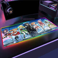 Rgb แผ่นรองเมาส์ขนาดใหญ่ M Ousepad ดาบศิลปะออนไลน์สำนักงานพรมแป้นพิมพ์และเมาส์ Led เล่นเกมจ้าสำหรับเสื่อพีซีบิ๊ก Mousepepad Diy หนู