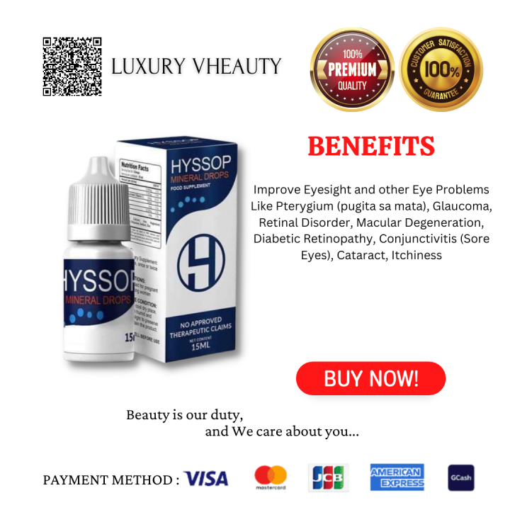 Hyssop Eye Drops Original Food Supplement Mineral From Japan for Clear