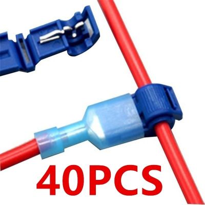☫◄ 40Pcs Quick Electrical Cable Connectors Snap Splice Lock Wire Terminals Crimp electric motorcycles ham radio