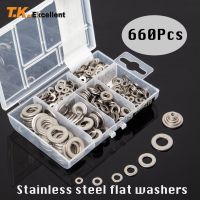 Gaskets Flat Washer 304 Stainless Steel Washers Set  660 Pcs Plain Washer Kit Screw Fastener Hardware Assortment Accessories Nails  Screws Fasteners