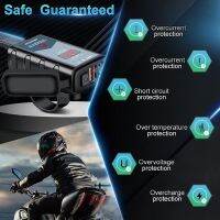 Randpow QC3.0 Type C Motorcycle USB Charger 6.8A Waterproof Quick Charge Socket Adapter With Voltmeter Motorcycle Accessories