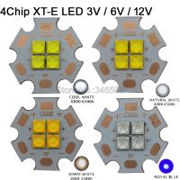 5pcs 3V / 6V / 12V Cree XTE XT-E 4Chips 4LEDs Cool White Neutral White Warm White Royal Blue Colors 18W High Power LED Emitter