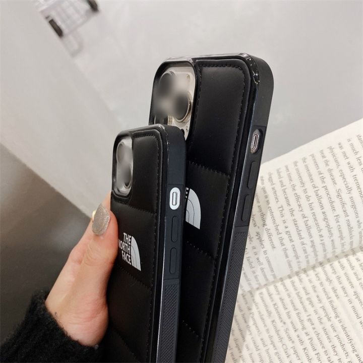 เคสโทรศัพท์เสื้อขนเป็ดสีดำสำหรับ-i-phone-14-13-12-11แฟชั่น-mini-max-pro-xr-xse-2020-plus-กันกระแทก