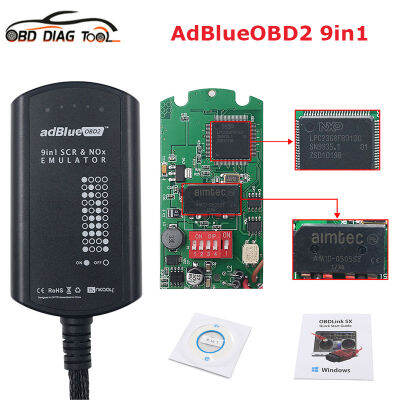 ใหม่ล่าสุด AdBlue Emulator 9 In 1สำหรับผู้ชาย Mbscaniivecodafvolvorenaultcummins Full Chip AdBlue 9in 18in1 OBD Scanner Tool