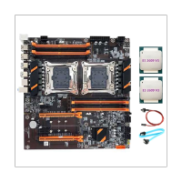 X99 Dual CPU Motherboard LGA2011 Support DDR4 ECC Memory Motherboard+2XE5 2609 V3 CPU+SATA Cable+Switch Cable