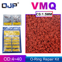 【2023】Red Silicon Rubber O-ring SiliconeVMQ thickness CS1.5mm multiple size repair kit combination O ring Seal Ring Gasket Washer