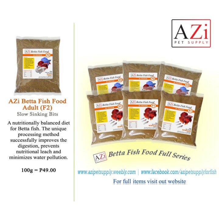 【COD】 AZi Betta Fish Food (High Protein) 100g Lazada PH