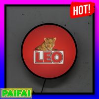 LEO ป้าย ลีโอ ป้ายไฟ led ป้ายไฟหน้าร้าน ป้ายเบียร์ ป้ายด้านเดียว ป้ายไฟ  ขนาดเส้นผ่าศูนย์กลาง 30-40 ซม. Leo lightbox one side diameter 30-40cm.