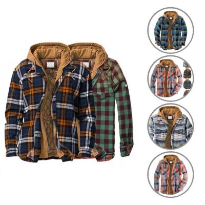 Young Stylish Buttons Men Coat Hooded Winter Jacket Long Sleeve for Home