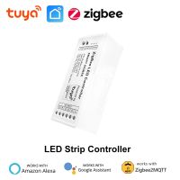 Tuya ตัวควบคุมแถบไฟ Led แบบ Zigbee RGB สำหรับสี RGB เดียว,ตัวควบคุมแอปด้วยเสียงเทป LED 12V ตัวควบคุมไฟ LED Alexa