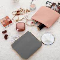 Pu Leather Makeup Storage Bag Waterproof Small Cosmetic Pouch Mini Short Wallet Bag Coin Purse Key Earbuds Credit Card Holder