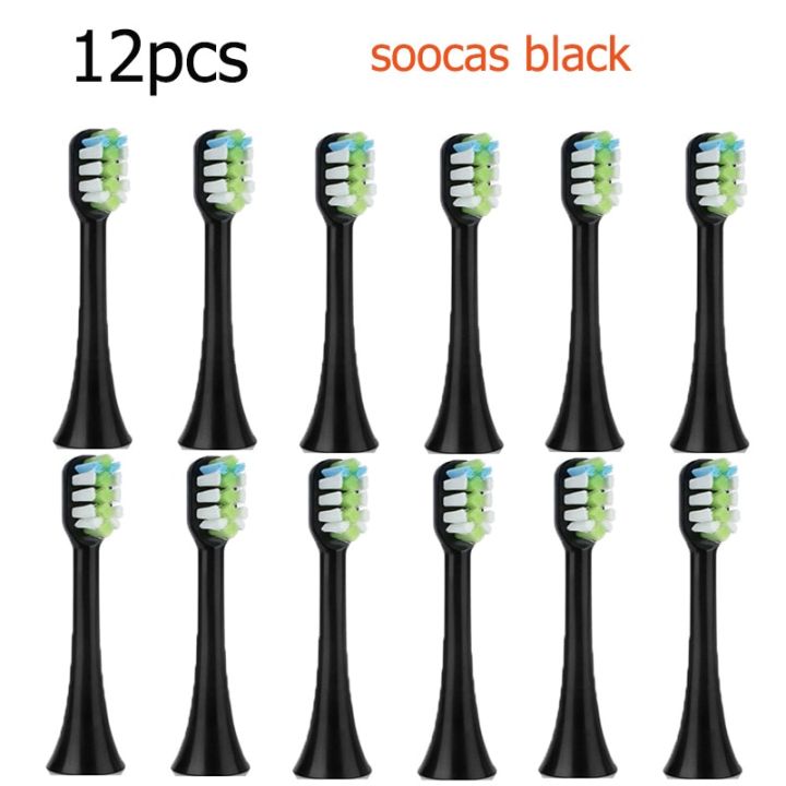 12ชิ้นเหมาะสำหรับ-soocas-x1-x3-x5หรือ-mijia-t300-500เปลี่ยนหัวแปรงสีฟันโซนิคหัวแปรงสีฟันไฟฟ้า