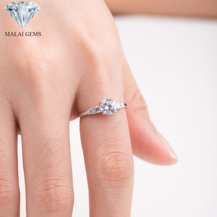 malai-gems-แหวนเพชร-เงินแท้-925-เคลือบทองคำขาว-ประดับเพชรสวิส-cz-รุ่น-221-r19522-แถมกล่อง-แหวนเงินแท้-แหวนเงิน-แหวน