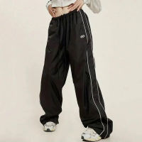 Lucyever Harajuku Casual Joggers กางเกงผู้หญิง Y2K Streetwear สูงเอวกางเกงขากว้างหญิงใหม่ลาย Hip Hop Baggy กางเกง