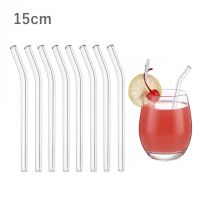 8Pcs 15cm Short Glass Straws Eco Friendly Reusable Drinking Straws 6INCH Mini Cocktail Straw for Bar Drinkware Beer Milkshakes Barware