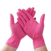 Pink Disposable Gloves Nitrile Medium Protection Food Cleaning Tools