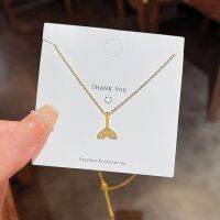 [COD] luxury mermaid tail necklace niche net red ins simple female and Korean collarbone chain new temperament pendant