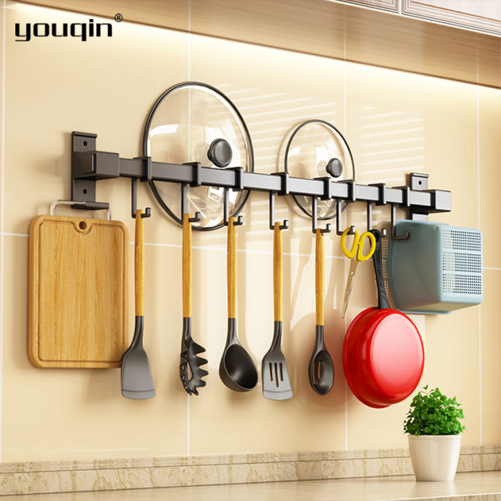 No-Punching Kitchen Hook Rack Wall Wall Hangers Wall Hangers Rack Kitchen Utensils  Rack Spoon Shovel Storage Rack