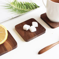 1PC 8.8cm Black Walnut Wood Coaster Retro Insulation Cup Mat Household Square Round Coaster Drop Shipping