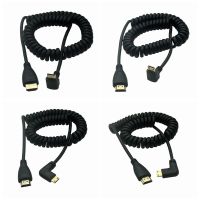 Retractable Spring Wire Gold Plated Plug Flat HD Monitor 1.4V 3D Mini HDTV compatible Cable For Nikon Canon Camera ONDA V116w TV