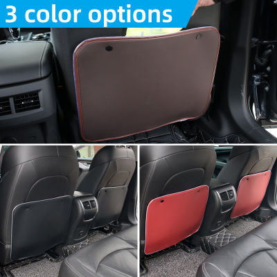 2Pc PU Leather Car Seat Back Protection Pad With Voice Control USB Ambient Light Child Anti Kick Mat อุปกรณ์จัดแต่งทรงผมภายใน