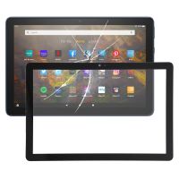 เลนส์กระจกด้านนอกหน้าจอด้านหน้าสำหรับ Amazon Fire HD 10 (2021) T76N2B T76N2P (สีดำ)