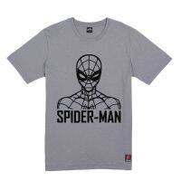 Marvel Men Spider-Man Flock Print T-Shirt - เสื้อมาร์เวลผู้ชายพิมพ์กำมะหยี่ ลายสไปเดอร์แมน  สินค้าลิขสิทธ์แท้100% characters studio