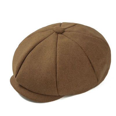 Camel Wool Newsboy Hat Man Solid Color Tweed Warm Winter Octagonal Cap Male Female Baker Boy Hat Mens Caps Brand  NM09