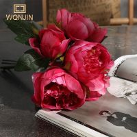 WQNJIN 6 Heads Peony Artificial Flowers Bouquet Fake Flower Red Pink White for Home Bride Wedding Decoration Marriage Decor Artificial Flowers  Plants