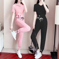 COD DSFGERRTYTRRE Fashion Sports Suit Women Summer New Korean Style Casual Short Sleeve Two-piece Set Women