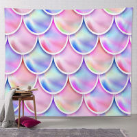 Tapestry Wall Decor  Colorful Fashion Fish Scales Handing Cloth Tapestry Wall Background