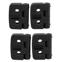 4 Pcs Black Single Metal Axle Plastic Wardrobe Door Hinge