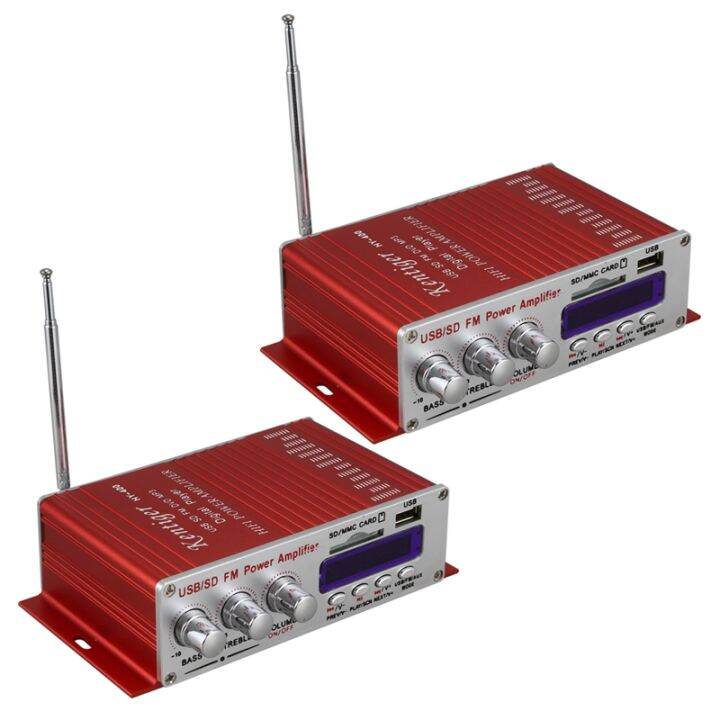 2X Kentiger Hy400 HiFi Car Stereo Amplifier Radio Mp3 Speaker with Fm