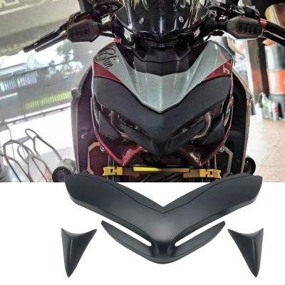 ปีกนกด้านหน้ารถจักรยานยนต์คาร์บอนสำหรับ Kawasaki Z900 Z900 2017-2020ไฟหน้ากระจกบังลมศูนย์กลางแผงโครงกระจังหน้ารถอุปกรณ์เสริมแฟริ่ง