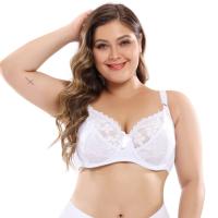 【YP】 push up sutiã de renda mulher plus size scallopedunderwire bembroidery floral bralette sem forro 3/4 copos