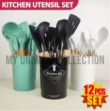 12pcs Silicone Cooking Utensils Set Non-stick Spatula Set Multi Color -  Royal Homes