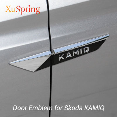 Car Original Side Wing Fender Door Emblem Badge Sticker Trim For Skoda KAMIQ 2019 2020 Chrome Car Styling Accessories