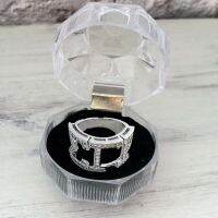 Topvekso Greece Greek Top quality Cubic zirconia custom ilver Sorority letter Finger Ring Jewelry