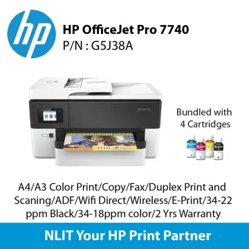 HP OfficeJet Pro 7740, A4/A3 Color Print, A4/A3 Color Scan, Copy