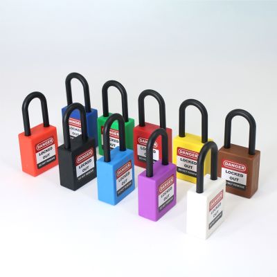 【YF】 Ten Colors Lockout Padlock 38mm ABS Engineering Plastic Insulation Nylon Shackle Isolation Security Red LOTO Lock With Key
